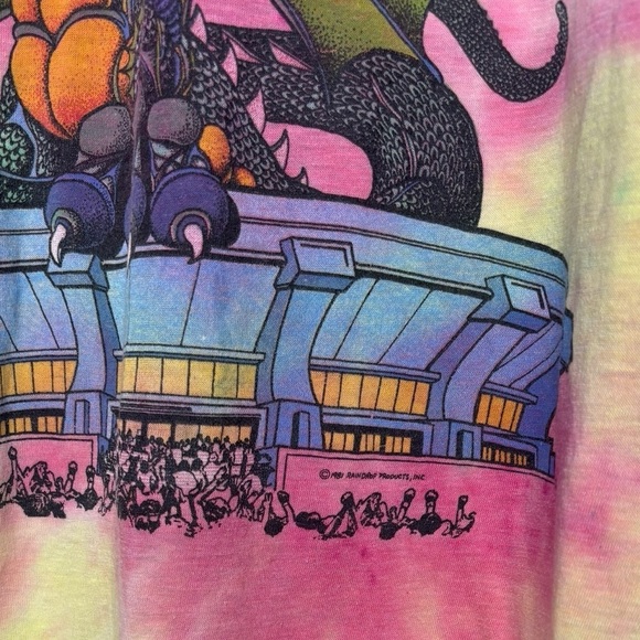 VTG Tie Dye 1981 Rolling Stones Concert Raglan Tee Thrashed Distressed Large - Picture 6 of 16